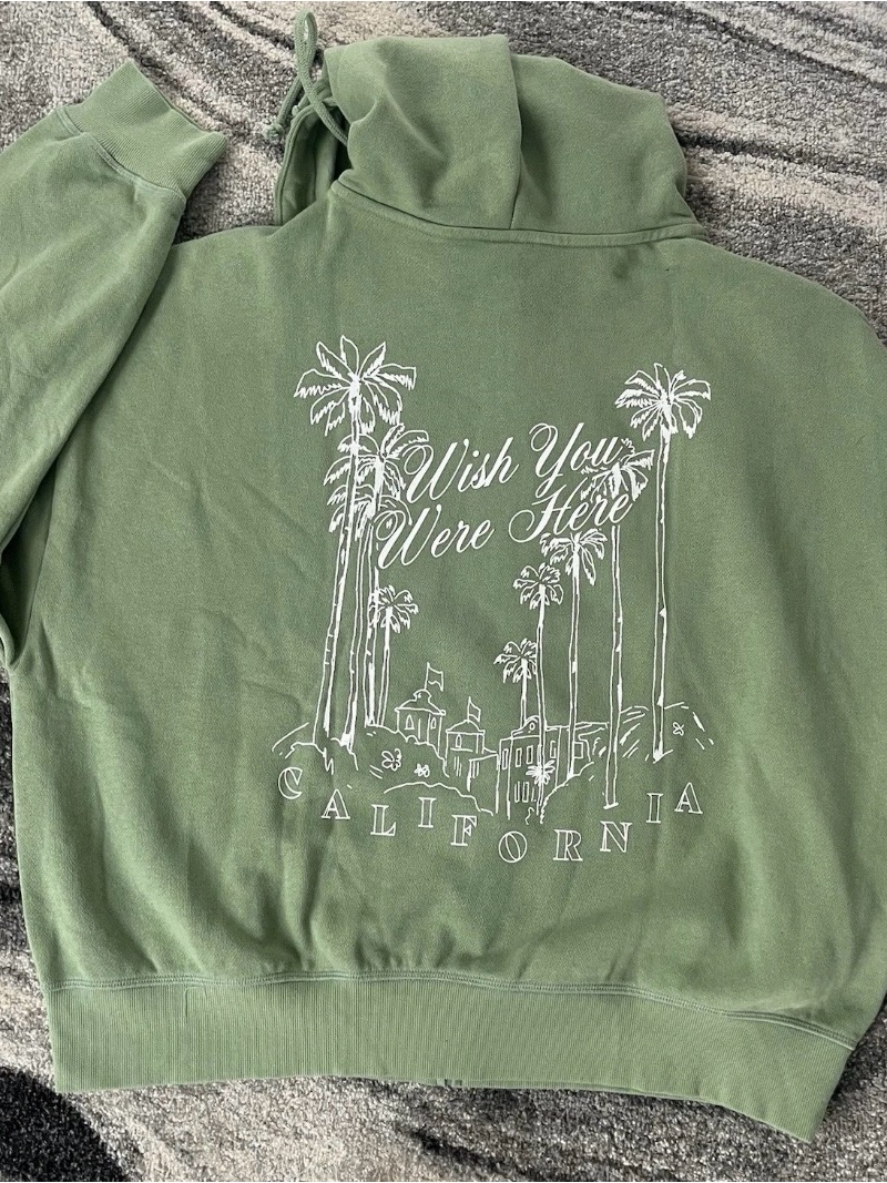New Victoria’s Secret Pink Full Zip California Logo Hoodie With Drawstrings Nwt